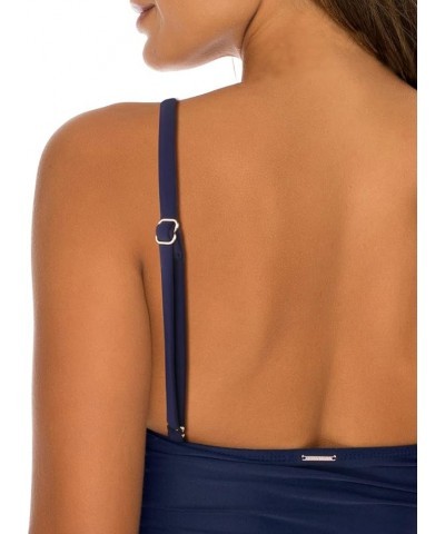 Women's Strapless One Piece Swimsuit Navy Blue $23.59 Swimsuits