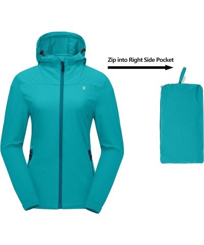 Women's Sun Protection Hoodie Jackets Long Sleeve UPF50+ Shirts Hiking Travel Camp Air Holes Full Zip Blue Small $23.92 Jackets