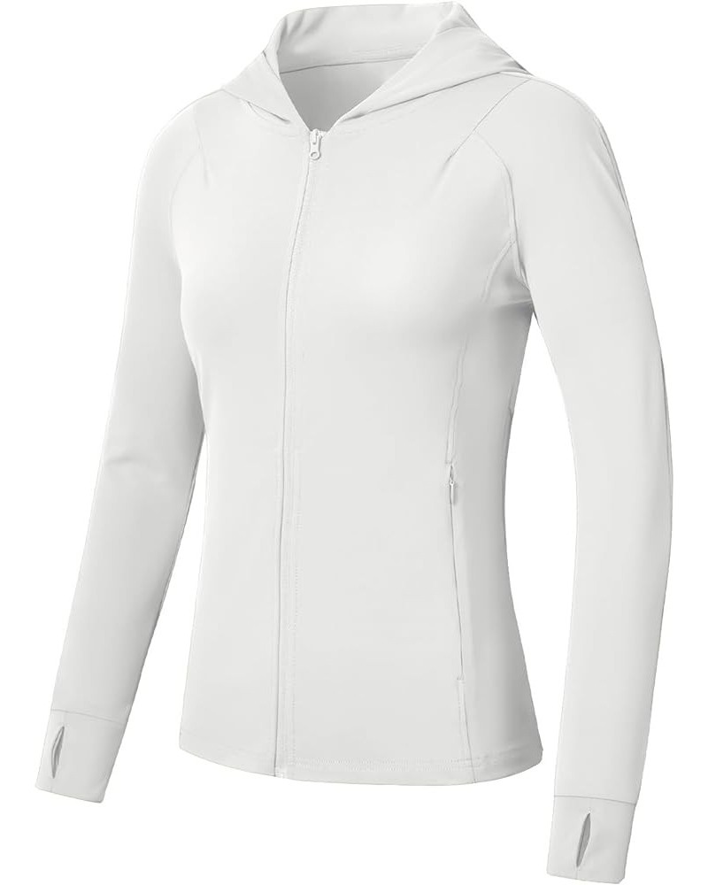 Women's Lightweight Workout Jacket Full Zip Athletic Jackets Slim Fit Running Track Jacket with Thumb Holes White $17.33 Jackets