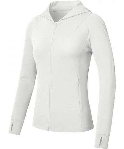 Women's Lightweight Workout Jacket Full Zip Athletic Jackets Slim Fit Running Track Jacket with Thumb Holes White $17.33 Jackets