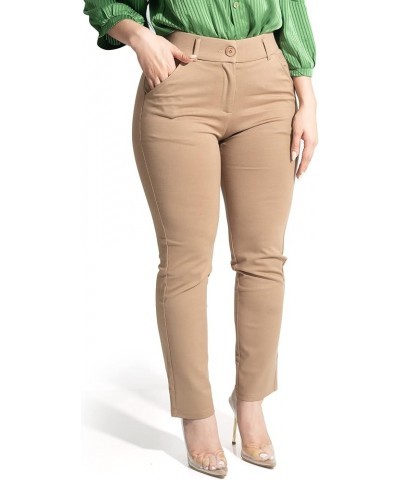 Womens Dress Pants - Stretchy, Casual Pants with Pockets Champagne (With Zipper) $20.21 Pants