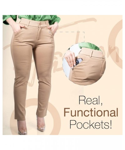 Womens Dress Pants - Stretchy, Casual Pants with Pockets Champagne (With Zipper) $20.21 Pants