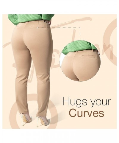 Womens Dress Pants - Stretchy, Casual Pants with Pockets Champagne (With Zipper) $20.21 Pants