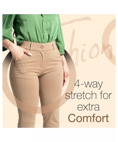 Womens Dress Pants - Stretchy, Casual Pants with Pockets Champagne (With Zipper) $20.21 Pants