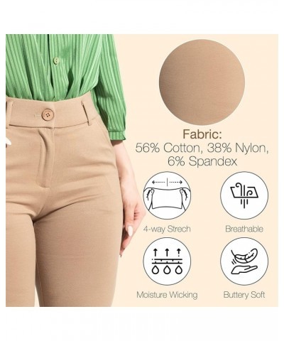 Womens Dress Pants - Stretchy, Casual Pants with Pockets Champagne (With Zipper) $20.21 Pants