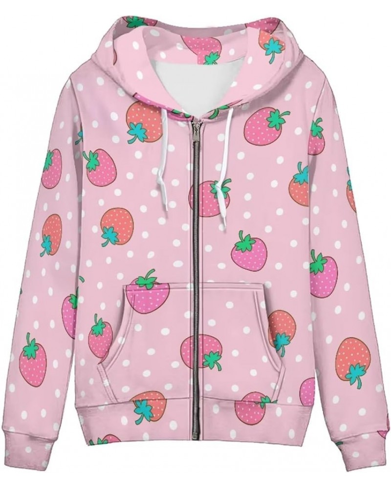 Women's Hooded Sweatshirt Cute Sweatshirts for Women Baggy for Outdoor Sports Cartoon Strawberries $22.61 Hoodies & Sweatshirts