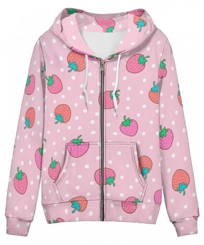 Women's Hooded Sweatshirt Cute Sweatshirts for Women Baggy for Outdoor Sports Cartoon Strawberries $22.61 Hoodies & Sweatshirts