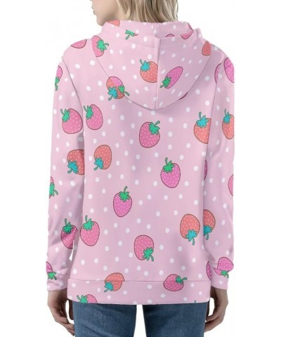 Women's Hooded Sweatshirt Cute Sweatshirts for Women Baggy for Outdoor Sports Cartoon Strawberries $22.61 Hoodies & Sweatshirts