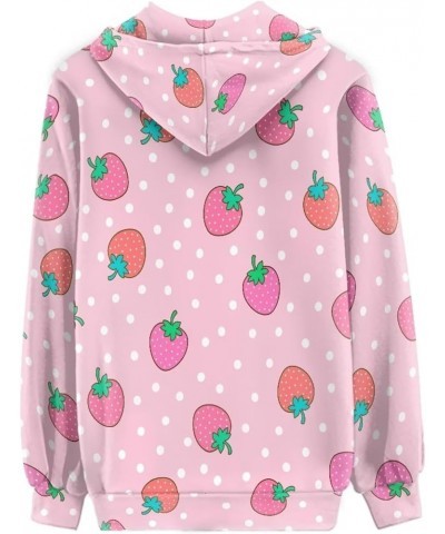 Women's Hooded Sweatshirt Cute Sweatshirts for Women Baggy for Outdoor Sports Cartoon Strawberries $22.61 Hoodies & Sweatshirts