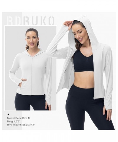 Women's Lightweight Workout Jacket Full Zip Athletic Jackets Slim Fit Running Track Jacket with Thumb Holes White $17.33 Jackets