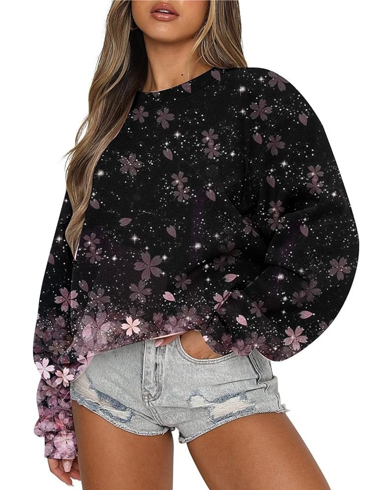 Oversized Crewneck Sweatshirts Women Soft Fleece Long Sleeve Casual Pullover Top Comfy Cute Hoodies for Teen Girls C4-pink $1...