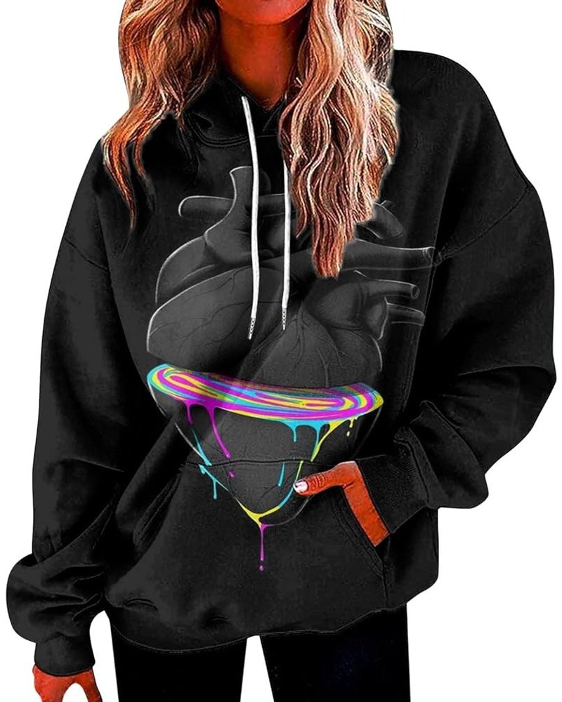 Tie Dye Hoodies For Women Long Sleeve Drawstring Sweatshirts Casual Fashion Loose Pullover Tops Fall Athletic Sweater Outfit ...