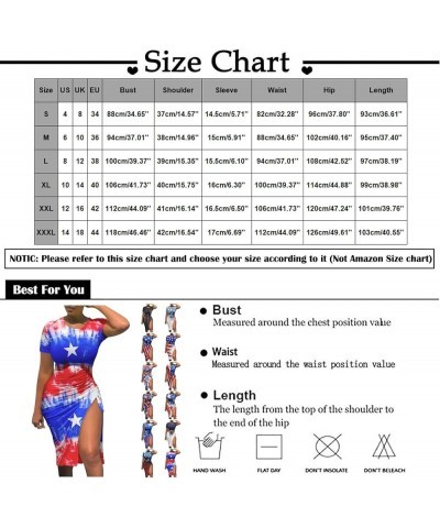 Womens 4Th of July Dress American Flag Sexy Going Out Party Club Bodycon Dress A-navy $9.89 Others