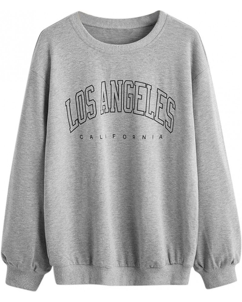 Oversized Sweatshirt for Women Los Angeles California Letter Print Graphic Sweatshirts Crewneck Pullover Hoodies A03-grey $8....