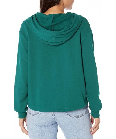 Women's Quarter Zip Fleece Hoodie Esmeralda Green $11.70 Activewear