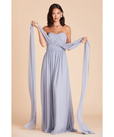 Infinity Chiffon Bridesmaid Dresses with Pockets Long Streamers Halter Strapless Pleated A Line Formal Gown Silver $28.59 Dre...