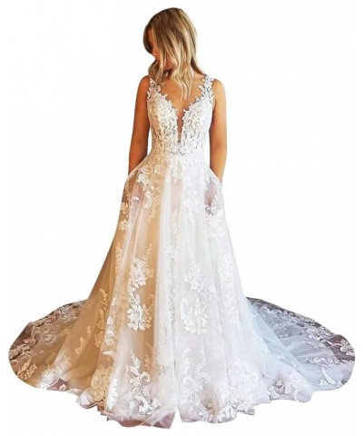 New Women's Long Sleeves O Neck Lace Ball Gown Wedding Dress Bridal Gowns R12 Rwd77 -Ivory $57.60 Dresses