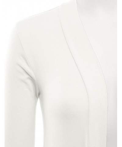 Women's Draped Open-Front Long Sleeve Light Weight Cardigan (S~3XL) Lbt007_ivory $16.19 Sweaters