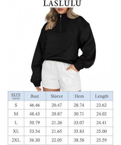 Womens Half Zip Sweatshirts Fleece Cropped Long Sleeve Collar Pullover Crop Tops Sweater Fall Outfits Y2K Clothes Light Apric...