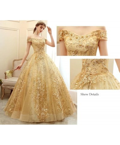 Lace Appliques Prom Homecoming Dress Off Shoulder Long Quinceanera Sweet 15 16 Party Dress Style1-blush $44.10 Dresses