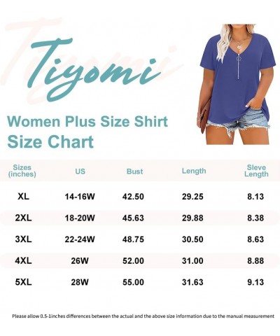 Plus Size Tops for Women Short Sleeve Sexy V Neck Shirts Plain Basic Solid Color Tunic Spring Summer XL-5XL 14W-28W 9_ D4_ Zi...