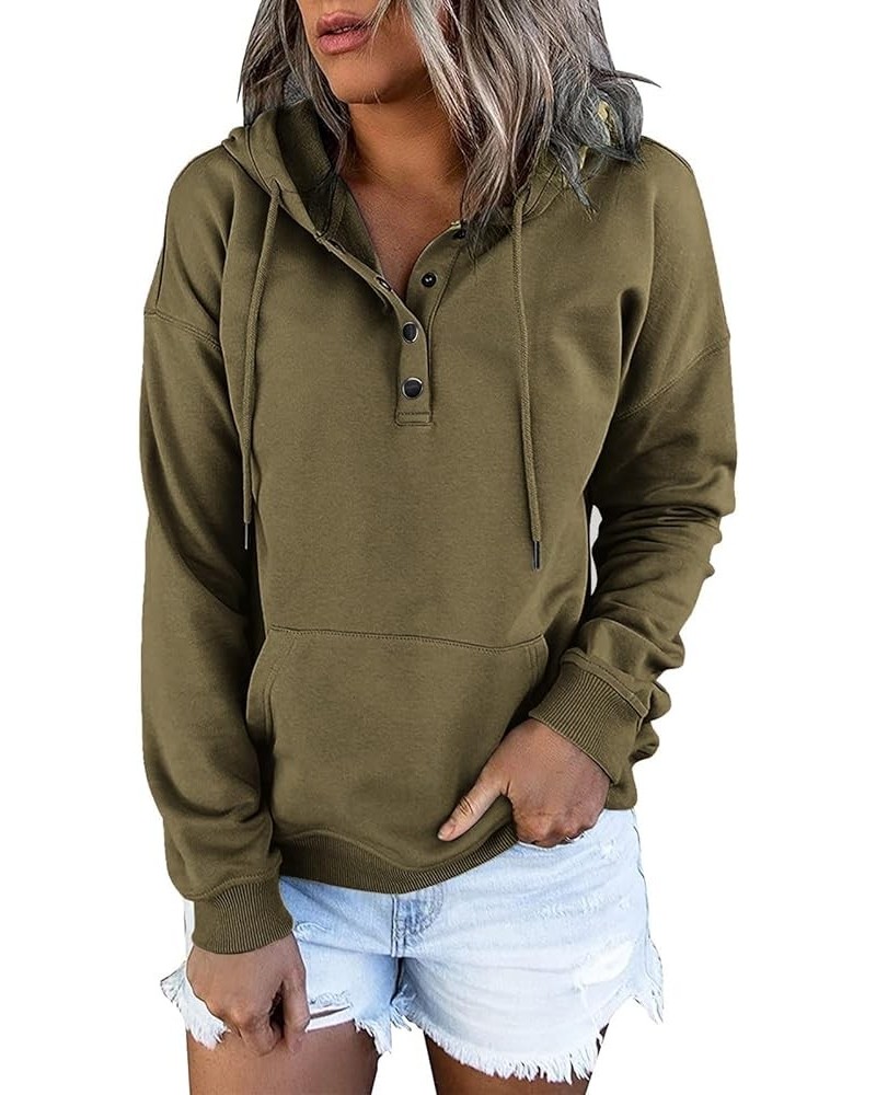 Women's Fall Sweatshirt 2023 Casual Fashion Solid Color Long Sleeve Pullover Hoodies Sweatshirts, S-2XL 2-army Green $6.90 Ho...