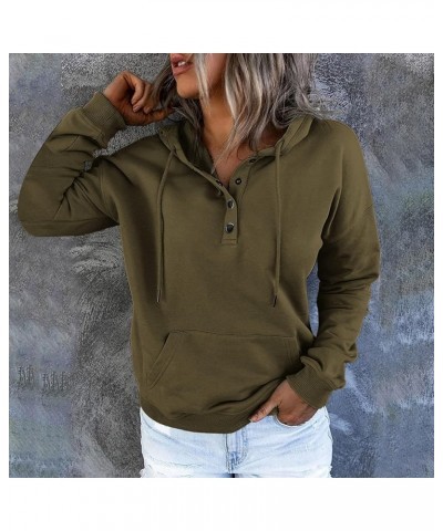 Women's Fall Sweatshirt 2023 Casual Fashion Solid Color Long Sleeve Pullover Hoodies Sweatshirts, S-2XL 2-army Green $6.90 Ho...