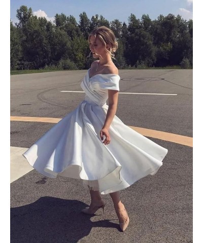 Women V Neck Bridesmaid Dresses Pockets Off Shoulder Wedding Party Dress Teal Lace Up Back $36.12 Dresses