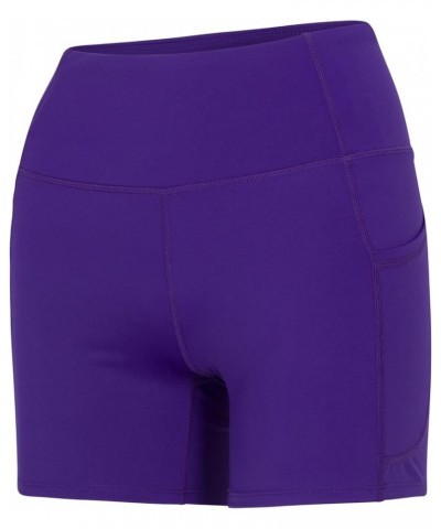 Women's High Waist Yoga Shorts with Tummy Control Purple $9.15 Activewear