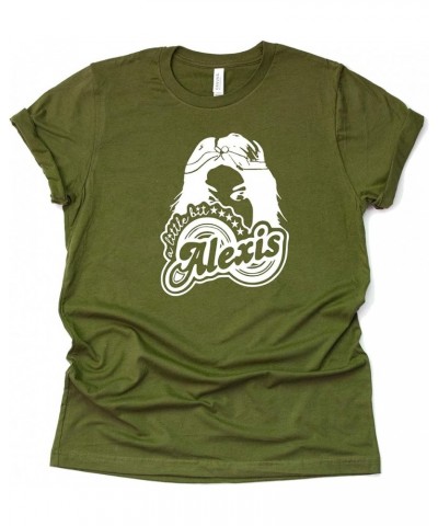 Little Bit Alexis Shirt Moira Alexis Rose T-Shirt Novelty Shirt Short Sleeve Print Casual Top Olive $12.23 T-Shirts