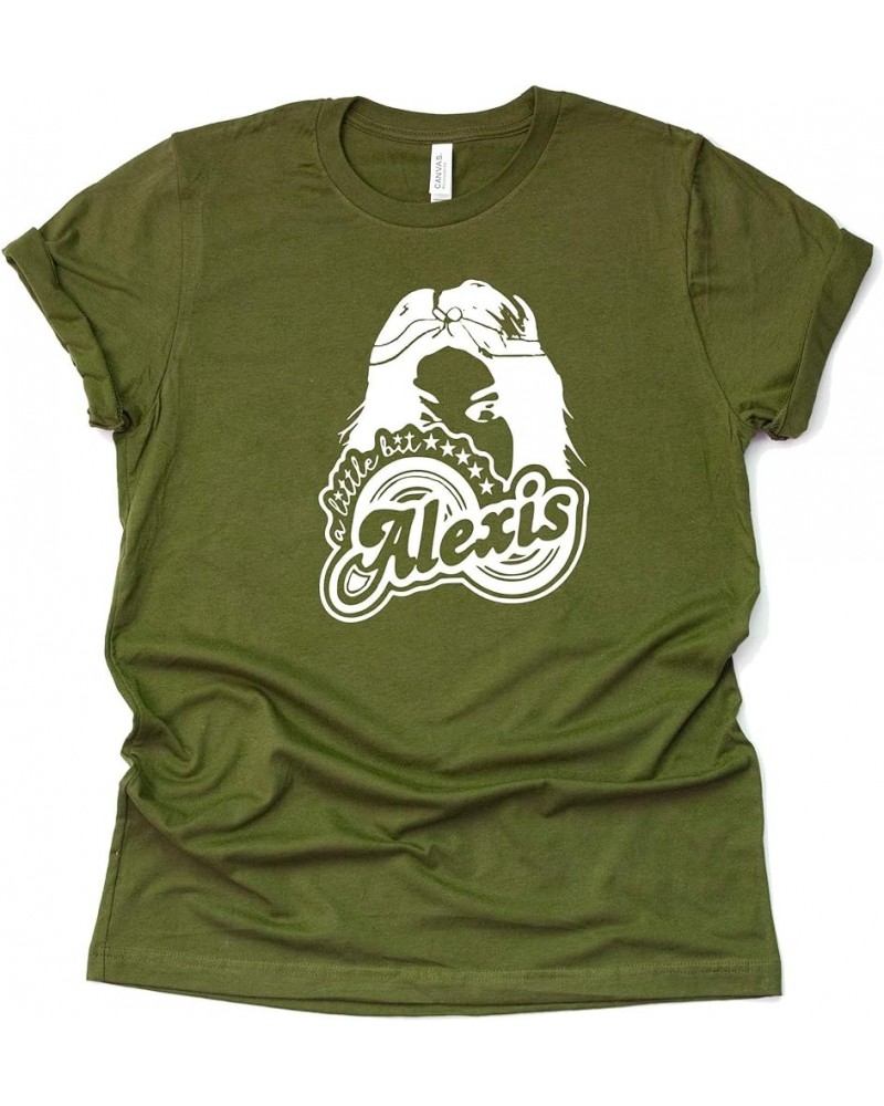 Little Bit Alexis Shirt Moira Alexis Rose T-Shirt Novelty Shirt Short Sleeve Print Casual Top Olive $12.23 T-Shirts