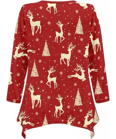 Plus Size Tunic Tops Long Sleeve Shirts for Women Swing Flowy Loose Christmas Moose $12.60 Tops