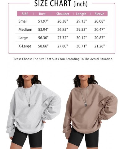 Oversized Sweatshirt for Women Crewneck Fleece Long Sleeve Pullover Hoodies Tops Fall Fashion Outfits Clothes 2023 Dark Grey ...