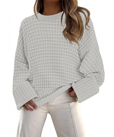 Women's Oversized Sweaters 2023 Fall Winter Ribbed Knitted Outfits Chunky Warm Pullover Sweater 16 grey $24.19 Sweaters