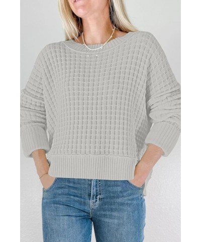 Women's Oversized Sweaters 2023 Fall Winter Ribbed Knitted Outfits Chunky Warm Pullover Sweater 16 grey $24.19 Sweaters