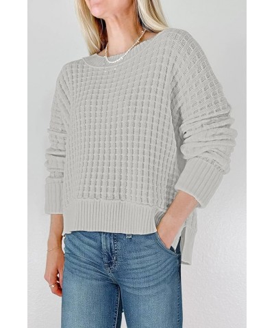 Women's Oversized Sweaters 2023 Fall Winter Ribbed Knitted Outfits Chunky Warm Pullover Sweater 16 grey $24.19 Sweaters