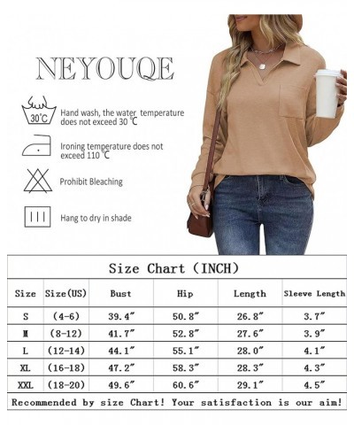 Womens Fall Fashion 2024 Henley Shirts Long/Short Sleeve Tops Summer Blouses Dressy Casual Sweater Basic Shirt B001-khaki $13...