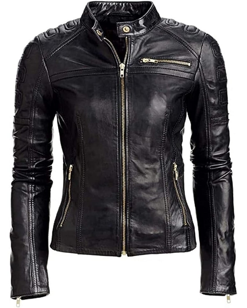 Womens Genuine Lambskin Leather Jacket | Classic rider leather jacket | Black Leather Jacket Women | Womens Leather Jacket Bl...