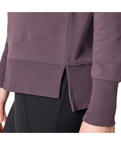 Ladies' Lightweight Crewneck Brushed Tunic Sweatshirt Shadow Plum $15.61 Hoodies & Sweatshirts