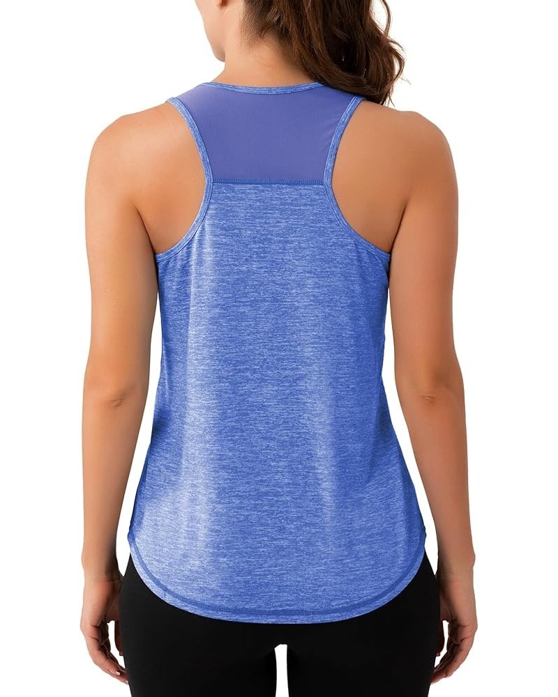 Womens Workout Tops Sleeveless Racerback Tank Tops Mesh Yoga Athletic Running Shirts Gym Clothes for Women Bright Blue $13.79...