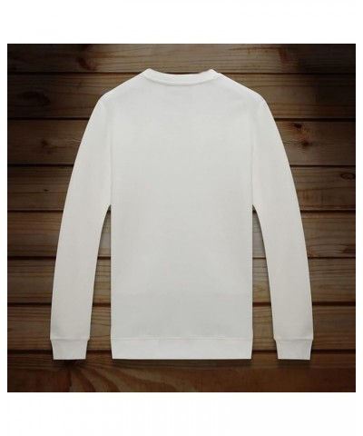 Mens Womens Hip Hop Rhinestone Graphic Sweatshirt Crewneck Pullover Men Crane White $18.15 Hoodies & Sweatshirts