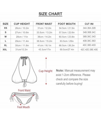 Women Padded Top Tie Side Bottom Swimsuit Marble Halter String Bikini Sets Color2 $12.96 Swimsuits