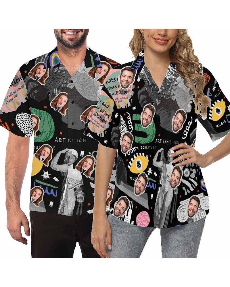 Custom Couple Face Hawaiian Shirt for Men Women Personalized Photo Aloha Beach Party Shirts Birthday Gift for Friend Family M...