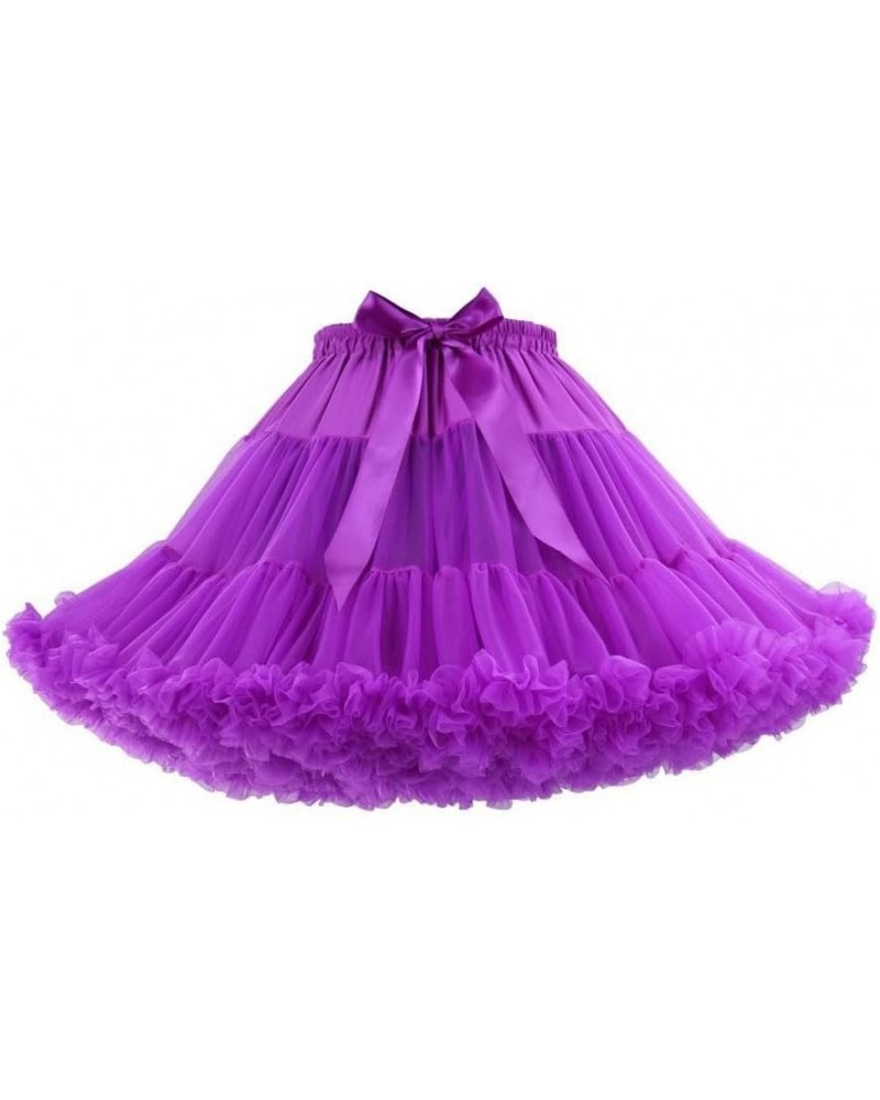 Women's Elastic Chiffon Petticoat Puffy Tutu Tulle Skirt Princess Ballet Dance Pettiskirts Underskirt Multi-Layer Purple $13....