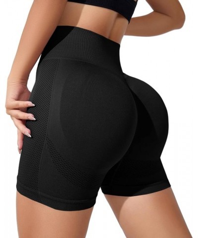 Women's High Waisted Biker Shorts Butt Lifting Tummy Control Gym Shorts Slim Fit Stretch Fitness Yoga Leggings Shorts X3-blac...