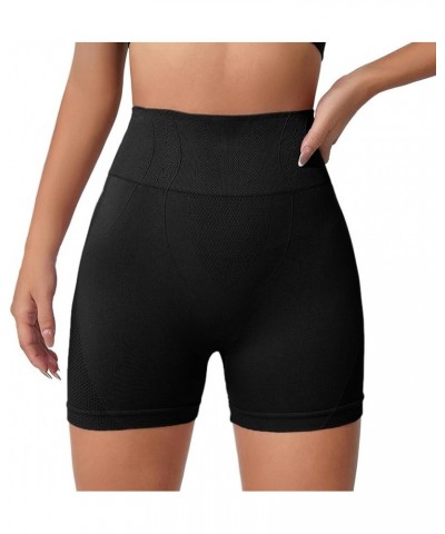 Women's High Waisted Biker Shorts Butt Lifting Tummy Control Gym Shorts Slim Fit Stretch Fitness Yoga Leggings Shorts X3-blac...