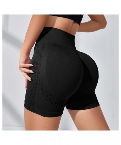 Women's High Waisted Biker Shorts Butt Lifting Tummy Control Gym Shorts Slim Fit Stretch Fitness Yoga Leggings Shorts X3-blac...