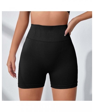 Women's High Waisted Biker Shorts Butt Lifting Tummy Control Gym Shorts Slim Fit Stretch Fitness Yoga Leggings Shorts X3-blac...