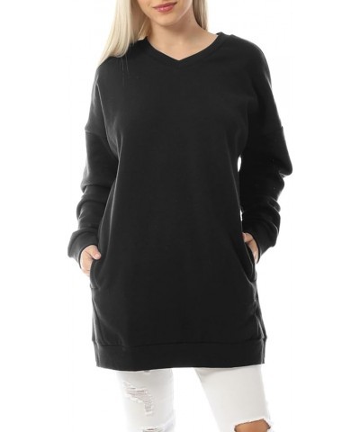 Women's Casual Oversized V-Neck Fall Sweatshirts Loose Fit Pullover Tunic (S-3X) Black $15.94 Tops