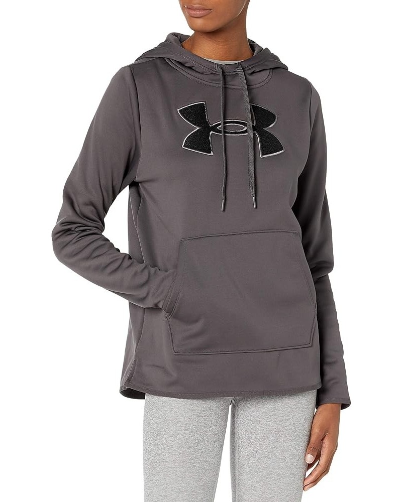 Women's Fleece Big Logo Chenille/Shine Hoodie Charcoal (019)/Black $16.00 Activewear